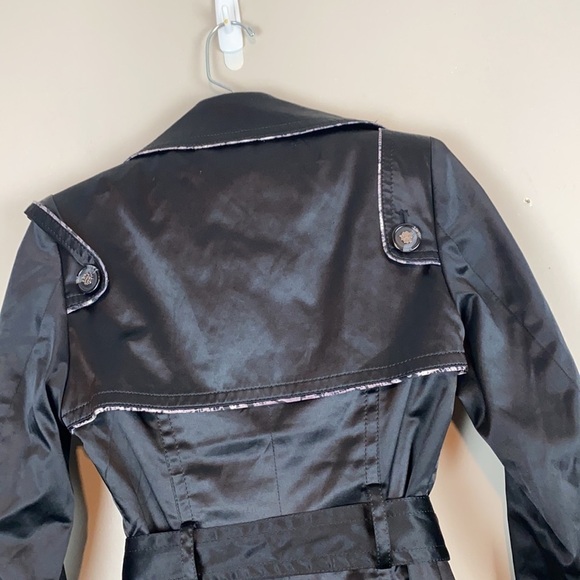 Jessica Simpson Black Trench Coat Size XS - Picture 9 of 15